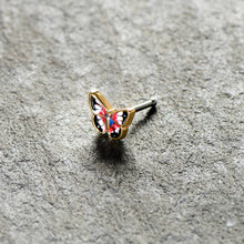 20G 1/4 Red Blue White Butterfly Nose Bone