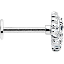 16G 5/16 Blue Clear Gem Abstract Arch Labret Monroe Tragus