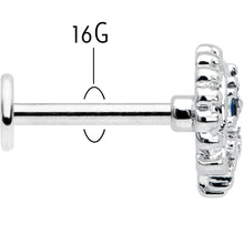 16G 5/16 Blue Clear Gem Abstract Arch Labret Monroe Tragus