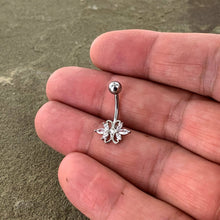 Clear CZ Gem Elegant Double Heart Baroque Belly Ring