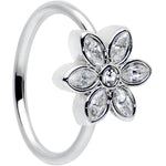 20G 5/16 Clear Gem Fancy Flower Seamless Nose Hoop