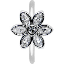 20G 5/16 Clear Gem Fancy Flower Seamless Nose Hoop