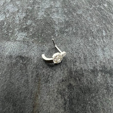 20G 1/4 Clear Gem Retro Peace Sign Faux Hoop L Shape Nose Ring
