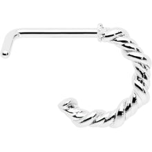 20G 1/4 Wicked Wire Faux Hoop L Shape Nose Ring