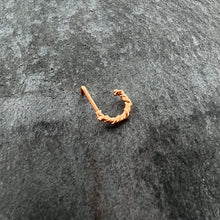 20G 1/4 Rose Gold Tone Wicked Wire Faux Hoop L Shape Nose Ring