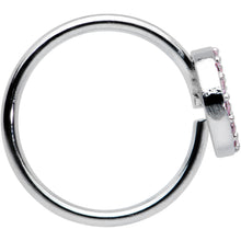 20G 5/16 Faint Pink Gem Retro Peace Sign Seamless Nose Hoop