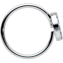 20G 5/16 Blue Gem Retro Peace Sign Seamless Nose Hoop