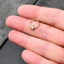 16G 3/8 Yellow Gem Gold Tone Fashion Winged Bug Hinged Segment Ring