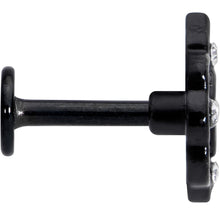 16G 1/4 CZ Faux Tourmaline Black Lacy Drop Labret