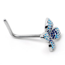 20G 7mm Glamour Butterfly L Shape Nose Ring