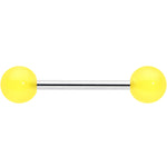 Bright Sunny Yellow Ends Barbell Tongue Ring