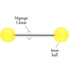 Bright Sunny Yellow Ends Barbell Tongue Ring