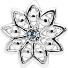 16G 1/4 Clear Gem Starry Flower Cartilage Tragus Earring