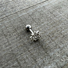 16G 1/4 Clear Gem Starry Flower Cartilage Tragus Earring