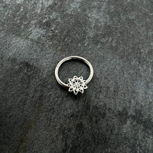 16G 3/8 Clear Gem Starry Flower Hinged Segment Ring