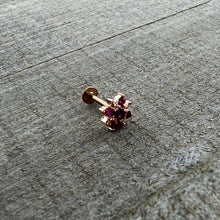 16G 5/16 Pink Gem Rose Gold Tone Sumptuous Star Labret Tragus