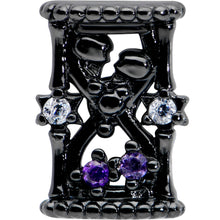 16G 1/4 Purple Gem Black Gothic Hourglass Cartilage Tragus Earring