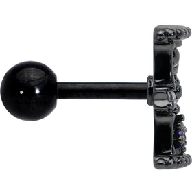 16G 1/4 Purple Gem Black Gothic Hourglass Cartilage Tragus Earring