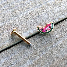 16G 5/16 Gold Tone Watermelon Bite Labret Monroe Tragus