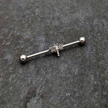 14G Aurora Gem Dragonfly Flying Industrial Barbell 38mm
