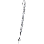 Clear CZ Gem Links Ear Cuff Bar Earring