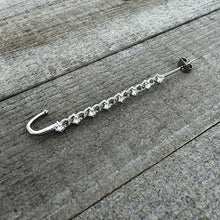 Clear CZ Gem Links Ear Cuff Bar Earring