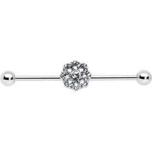 14G Clear Gem Baroque Fabulous Flower Industrial Barbell 38mm