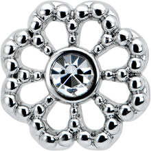16G 1/4 Clear Gem Baroque Fabulous Flower Cartilage Tragus Earring
