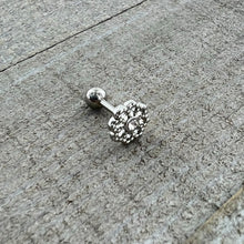 16G 1/4 Clear Gem Baroque Fabulous Flower Cartilage Tragus Earring