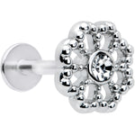 16G 5/16 Clear Gem Baroque Fabulous Flower Labret Monroe Tragus