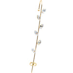 Clear CZ Gem Gold Tone Leafy Vine Ear Cuff Bar Earring