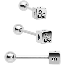 Licensed Dungeons & Dragons Dice Red Clear Barbell Tongue Ring Set of 4