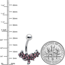 Pink Gem Flower Garland Belly Ring