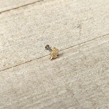 16G 1/4 Clear CZ Gem Leafy Golden Branch Threadless Labret Tragus