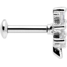 16G 1/4 Clear CZ Gem Leafy Branch Threadless Labret Tragus