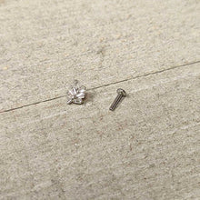 16G 1/4 Clear CZ Gem Leafy Branch Threadless Labret Tragus