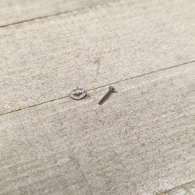 16G 5/16 Clear CZ Gem Kissy Lips Threadless Labret Monroe Tragus