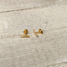 20G Gold Tone ASTM F-136 Implant Grade Titanium Fashion Feather Stud Earrings