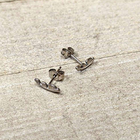 20G ASTM F-136 Implant Grade Titanium Fashion Feathers Stud Earrings
