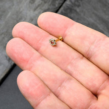 16G 5/16 Clear Pink Gem Gold Tone Open Eye Labret Monroe Tragus