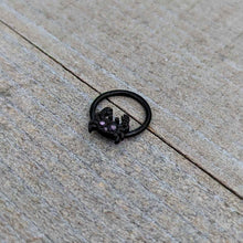 16G 3/8 Purple Gem Black Chic Crab Hinged Segment Ring