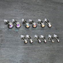 Aurora Gem 3mm to 8mm Ball End Stud Earrings Set of 6
