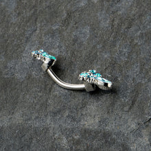 Blue Gem Bees Beautiful Insect Double Mount Belly Ring