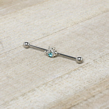 14G Blue Gem Bee Beautiful Insect Industrial Barbell 38mm