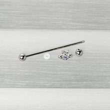 14G Purple Gem Bee Beautiful Insect Industrial Barbell 38mm