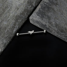 14G Clear Gem Simple Stylized Dragonfly Industrial Barbell 38mm