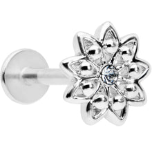 16G 5/16 Clear Gem Starry Flower Labret Monroe Tragus