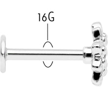 16G 5/16 Clear Gem Starry Flower Labret Monroe Tragus
