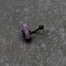 Purple Amethyst Stone Black Claw Belly Ring