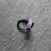 16G 3/8 Purple Amethyst Black Claw Obelisk Hinged Segment Ring